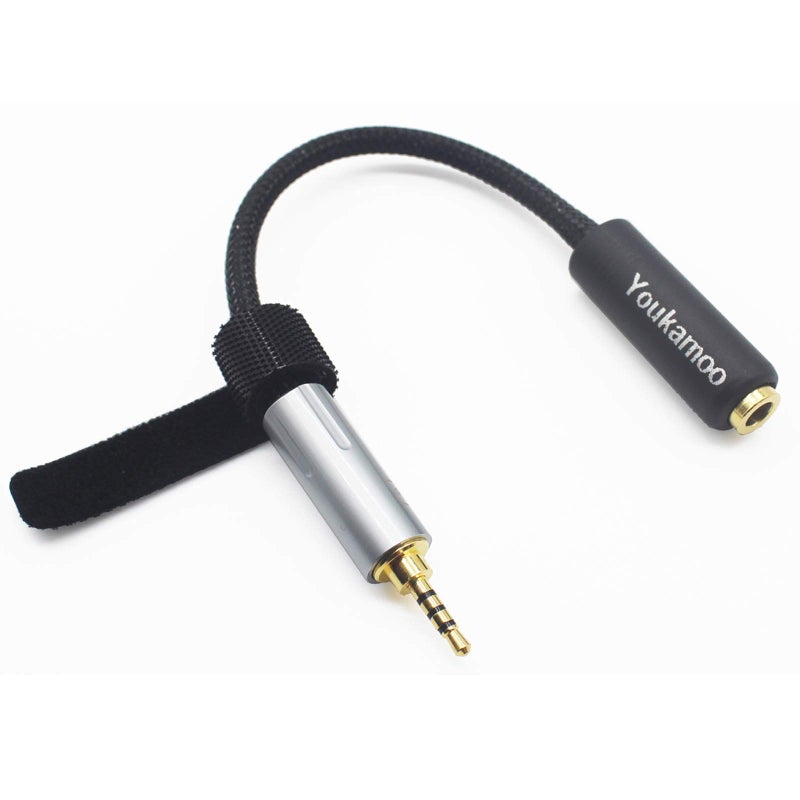 Youkamoo 2.5mm to 4.4mm Balanced Female Headphone Adapter Cable, Earphone Adapter Cable, 2.5mm Male to 4.4mm Female - Image 1